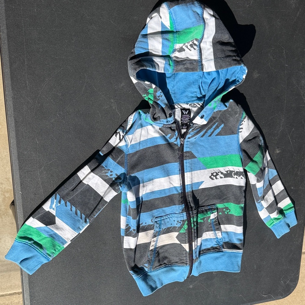 Shawn white Blue and Green Striped Hoodie size 5T